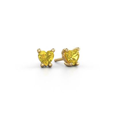 Boucles d'oreilles Sam Heart 585 or jaune saphir jaune 5 mm