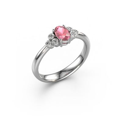 Engagement ring Lucy 1 585 white gold tourmaline pink 6x4 mm