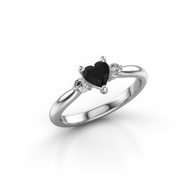 Verlovingsring Lieselot HRT 950 platina zwarte diamant 0.76 crt
