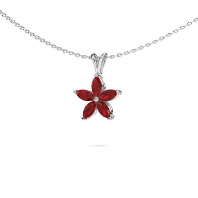 Pendant Sylvana 585 white gold ruby 5x2.5 mm