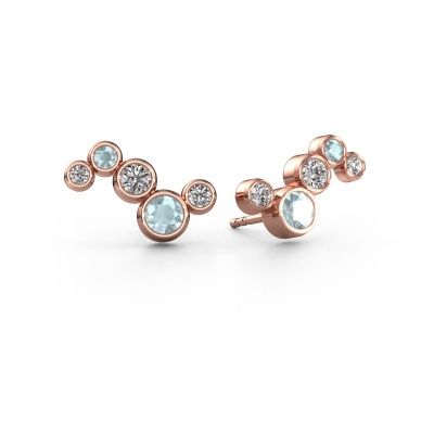 Ohrringe Ryan 585 Roségold Aquamarin 4 mm