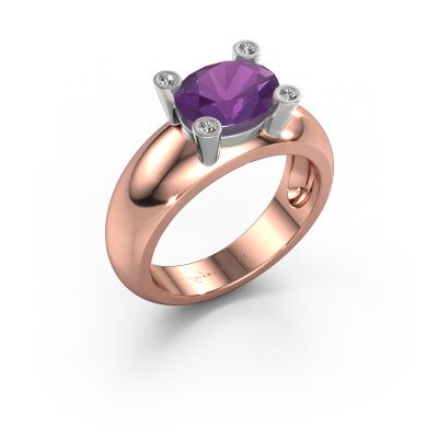 Ring Tamara OVL 585 rose gold amethyst 9x7 mm