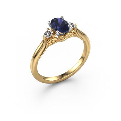 Engagement ring Laurian OVL 585 gold sapphire 7x5 mm