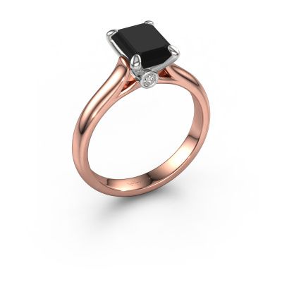 Engagement ring Valorie eme 1 585 rose gold black diamond 3.04 crt