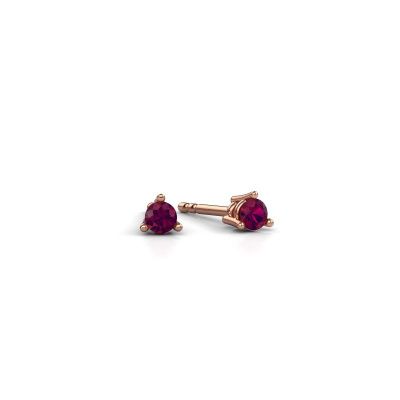 Stud earrings Somer 585 rose gold rhodolite 4.7 mm