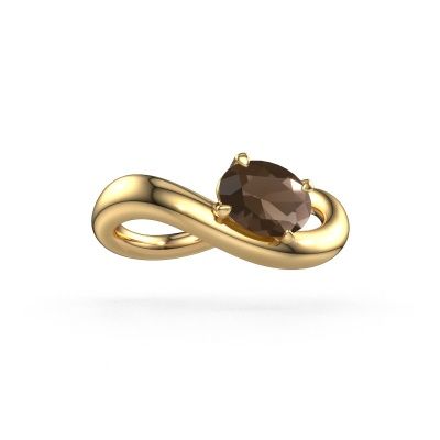 Engagement ring Chloe OVL 585 gold smokey quartz 7,5x5,5 mm