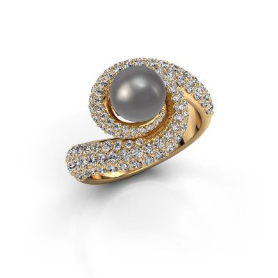 Ring Klasina 585 Gold Grau Perl 7 mm
