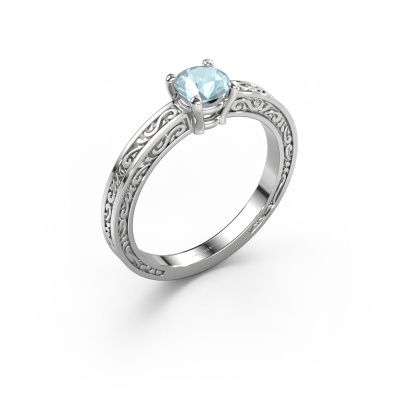 Engagement ring Claudette 1 585 white gold aquamarine 5 mm