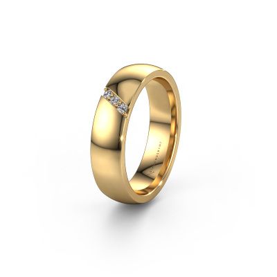 Wedding ring WH0174L25BP 585 gold lab-grown diamond ±5x2 mm