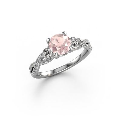 Engagement ring Marilou RND 950 platinum morganite champagne 6.5 mm