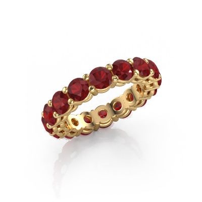 Stackable ring Michelle full 4.2 585 gold ruby 4.2 mm