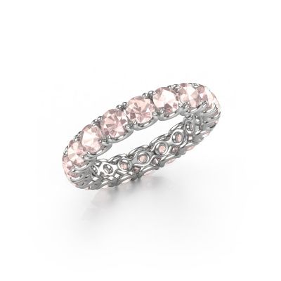 Stackable ring Estee 3.7 585 white gold morganite champagne 3.7 mm