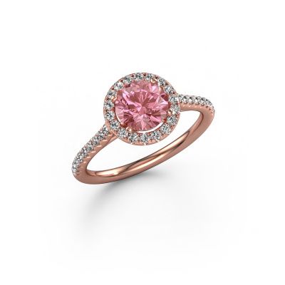 Engagement ring Seline rnd 2 585 rose gold pink lab grown diamond 6.5 mm