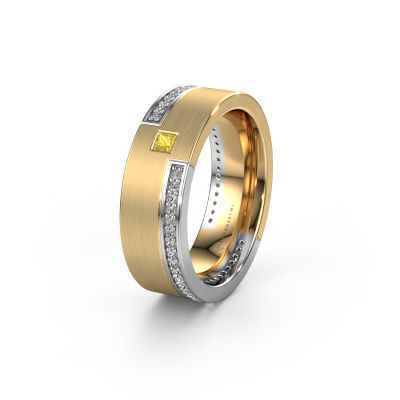 Wedding ring WH2048L17DM 585 gold yellow sapphire ±0.28x0.09in