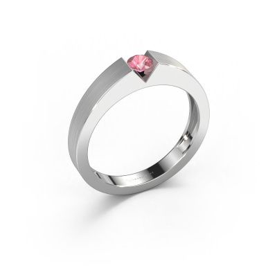 Engagement ring Lizzy 1 585 white gold tourmaline pink 3.7 mm