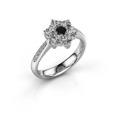 Verlovingsring Chantal 2 950 platina zwarte diamant 0.12 crt