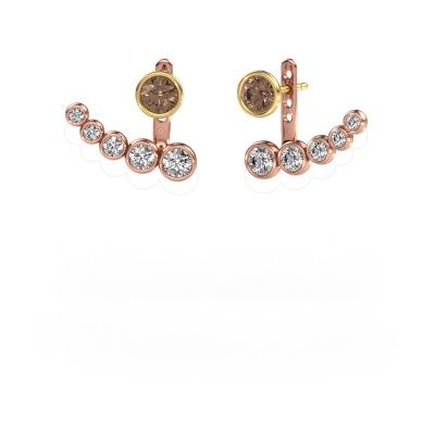 Boucles d'oreilles Wendy 585 or rose diamant brun 2.19 crt