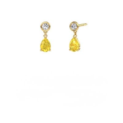 Pendants d'oreilles Lacey PER 585 or jaune saphir jaune 7x5 mm