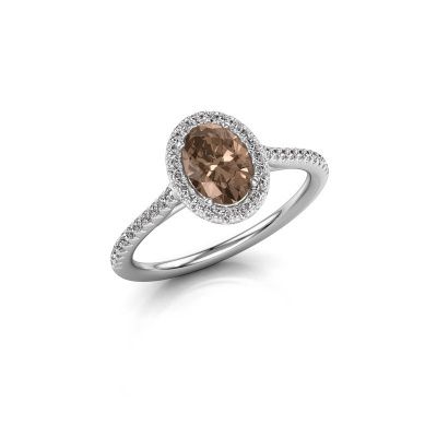 Verlovingsring Seline ovl 2 950 platina bruine diamant 0.981 crt