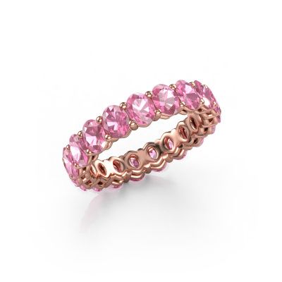 Stackable ring Heddy OVL 3.5x4.5 585 rose gold pink sapphire 4.5x3.5 mm