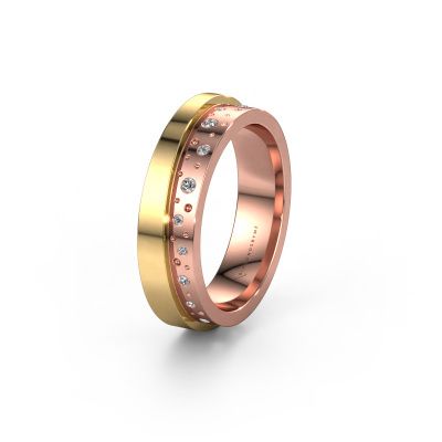 Trouwring WH6016L15E 585 rosé goud zirkonia ±5x2.6 mm