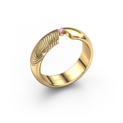 Wedding ring Leonila 585 gold ±0.22x0.08 in pink sapphire