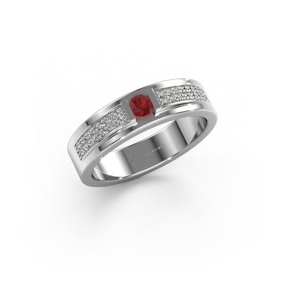 Bague Mable 585 or blanc rubis 3 mm