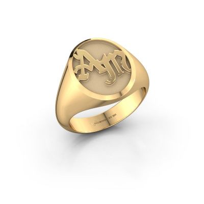Monogram ring Brad 585 goud