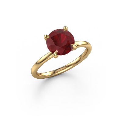 Engagement ring Crystal RND 1 585 gold ruby 6.8 mm