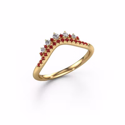 Stackable ring Nica A 585 gold ruby 1.8 mm