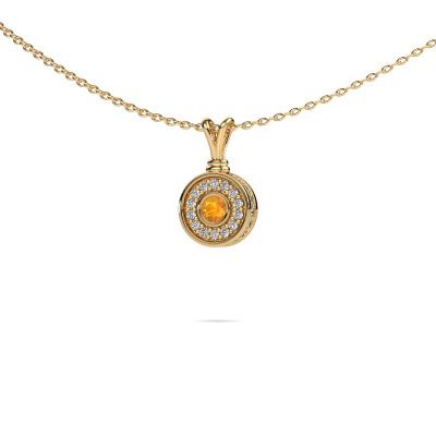 Pendant Roos 585 gold citrin 3 mm