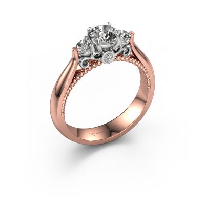 Engagement ring Tiffani 585 rose gold zirconia 5 mm