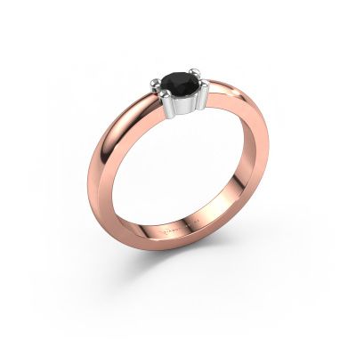 Ring Yasmin 1 585 Roségold Schwarz Diamant 0.30 crt