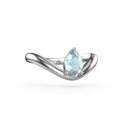 Engagement ring Femke PER 950 platinum aquamarine 7x5 mm
