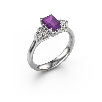 Verlobungsring Myrna EME 950 Platin Amethyst 6x4 mm