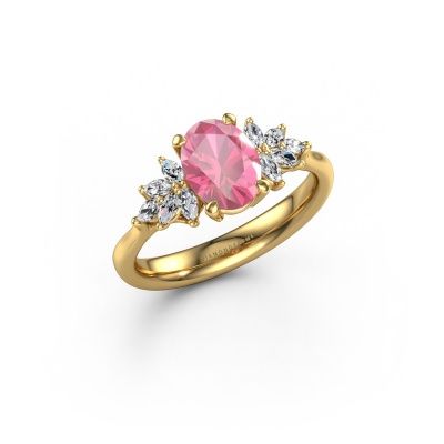 Engagement ring Fiona OVL 585 gold pink sapphire 8x6 mm