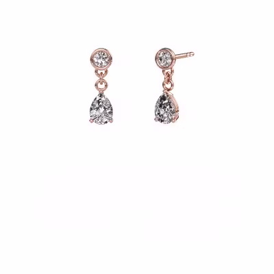Drop earrings Lacey 585 rose gold zirconia 7x5 mm