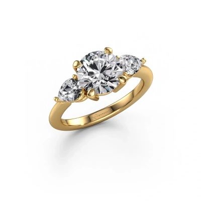 Engagement ring Chanou RND 585 gold lab grown diamond 2.58 crt