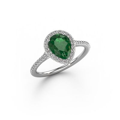 Engagement ring Seline per 2 585 white gold emerald 8x6 mm