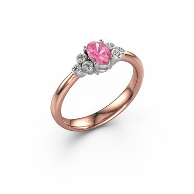 Verlobungsring Lucy 1 585 Roségold Pink Saphir 6x4 mm