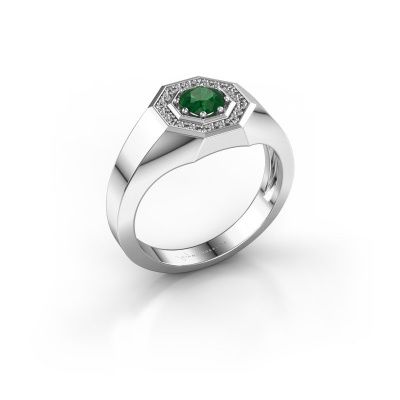 Heren ring Jaap 950 platina smaragd 5 mm