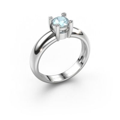 Ring Fleur 585 white gold aquamarine 4.7 mm