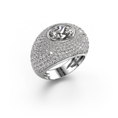 Ring Armida 585 white gold zirconia 9x7 mm