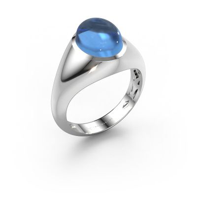 Ring Zaza 950 platinum blue topaz 10x8 mm