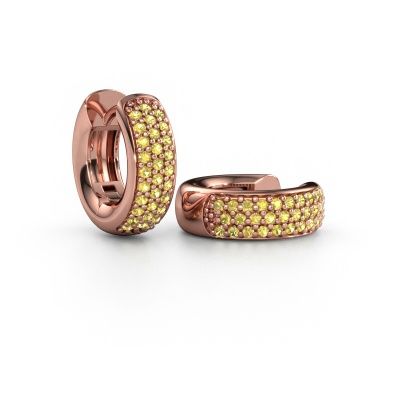 Créoles Lana 585 or rose saphir jaune 1.1 mm