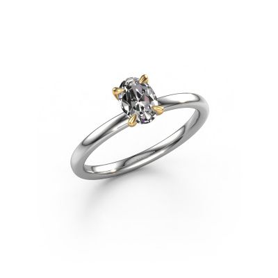 Engagement ring Crystal OVL 1 585 white gold diamond 0.60 crt