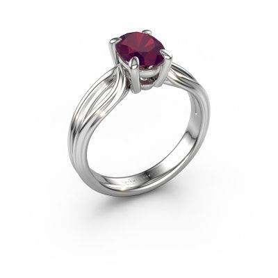 Engagement ring Antonia ovl 1 950 platinum rhodolite 8x6 mm