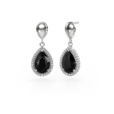 Pendants d'oreilles Tilly per 1 950 platine diamant noir 7.62 crt