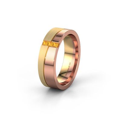 Trauring WH0906L16A 585 Roségold Citrin ±6x1.7 mm