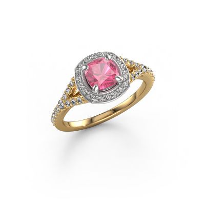 Engagement ring Pamela CUS 585 gold pink sapphire 5.5 mm